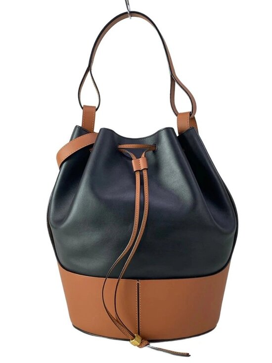 Loewe Handbags - LOEWE Balloon Bag Large 326.76AC29 Black Brown Nappa Calf Calf - Shoulder Bag